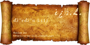 Órás Lili névjegykártya